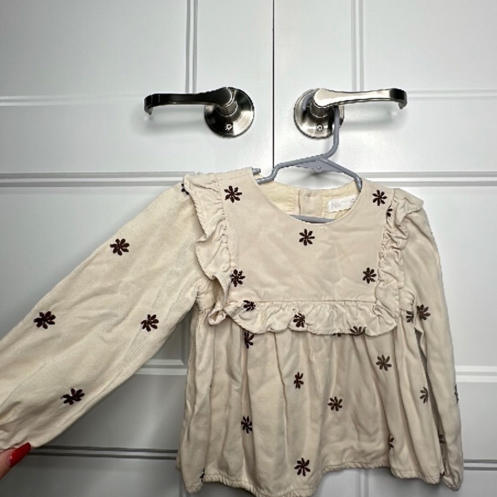 Zara 4/5 Embroidered Floral Top